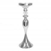 Metal Mermaid Floral Stand Riser with Crystal 20" - Silver