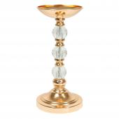 Decostar™ Metal Pillar Centerpiece with Crystal Globes 13¼" - Gold
