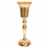 Metal Trumpet Floral Centerpiece 15¼" - Gold