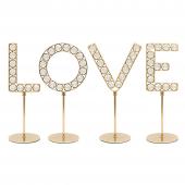 Crystal Beaded Tabletop Letter "LOVE" 9½" - Gold