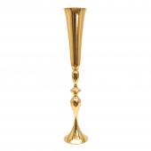 Metal Trumpet Floral Vase 34" - Gold