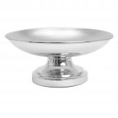 Metal Pedestal Flower Bowl 12" - Silver