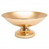 Metal Pedestal Flower Bowl 14" - Gold