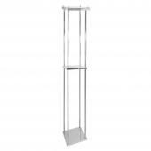 Decostar™ Metal Pillar Flower Stand with Shelf 75" - Silver