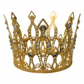 Decostar™ Metal Royal Crown with Rhinestones - Gold