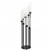 Round Eight Arm Cluster Candle Holder 42"- Black