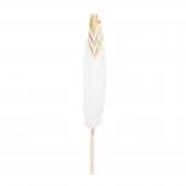 Goose Feather 30pc/bag With Gold Tip 4½" - 6½" - White