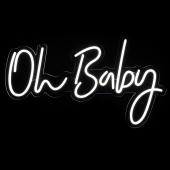 "Oh Baby" Neon Light Sign With Hanging Chain 26“