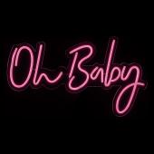 Oh Baby Neon Light Sign With Hanging Chain 26“ - Pink