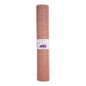Decorative Poly Mesh Roll with Matching Metallic Stripes - Rose Gold