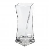 Glass Twisted Block Vase 10"