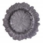Glass Reef Charger Plate 13" - 8 Pack - Charcoal