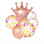 Decostar™ Royal Birthday Balloon Bouquet - Rose Gold