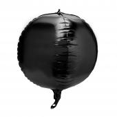 16" 4D Sphere Mylar Balloon 24pc/bag - Black