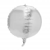 16" 4D Sphere Mylar Balloon 24pc/bag - Silver