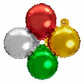 Decostar™ 16" Quad Mylar Balloon 50pc/pack Multicolor - Green, Red, Silver, Gold