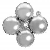 Decostar™ 16" Quad Mylar Balloon 50pc/pack - Silver