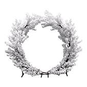 White Hydrangea Floral Round Wedding Ceremony Arch - 8 Feet Tall