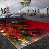 Premium Vinyl Dance Floor Wrap Custom Size - Christmas Day Poinsettia Trim