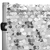 Silver Payette Sequin Backdrop Curtain w/ 4" Rod Pocket by Eastern Mills - 10ft Long x 4.5ft Wide