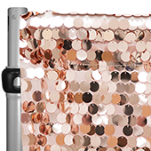 Blush/Rose Gold Payette Sequin Backdrop Curtain w/ 4" Rod Pocket by Eastern Mills - 10ft Long x 4.5ft Wide