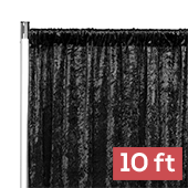 Premade Velvet Backdrop Curtain Panel - 10ft Long x 52in Wide - Black