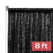 Premade Velvet Backdrop Curtain Panel - 8ft Long x 52in Wide - Black