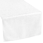 Premade Velvet Table Runner - White