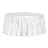 Premade Velvet Tablecloth - 85" x 85" Square - White
