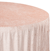 Premade Velvet Tablecloth - 120" Round - Blush/Rose Gold