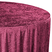 Premade Velvet Tablecloth - 120" Round - Burgundy