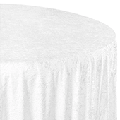 Premade Velvet Tablecloth - 120" Round - White