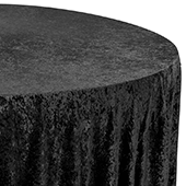 Premade Velvet Tablecloth - 120" Round - Black
