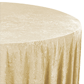 Premade Velvet Tablecloth - 120" Round - Champagne