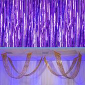Purple - Metallic Fringe Ceiling Curtain - Choose your Length