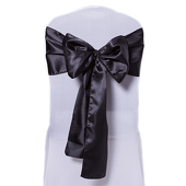 DecoStar™ Black Deco Satin Chair Sash - 8" x 108" - 10 PACK
