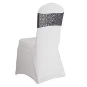 Sequin & Spandex Chair Band by Eastern Mills - Charcoal - 10 Pack