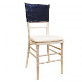 Sequin & Spandex Chair Cuff by Eastern Mills - Navy Blue - 10 Pack