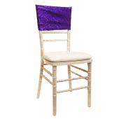 Sequin & Spandex Chair Cuff by Eastern Mills - Purple - 10 Pack