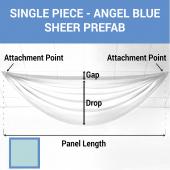 Single Piece - Angel Blue Sheer Prefabricated Ceiling Drape Panel - Choose Length and Drop!