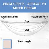 Single Piece -Apricot FR Sheer Prefabricated Ceiling Drape Panel - Choose Length and Drop!