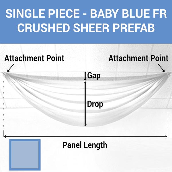 Single Piece Baby Blue Crushed Sheer Prefabricated Ceiling