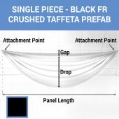 Single Piece - Black Crushed Taffeta Prefabricated Ceiling Drape Panel - Choose Length and Drop!