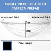 Single Piece - Black Taffeta Prefabricated Ceiling Drape Panel - Choose Length and Drop!