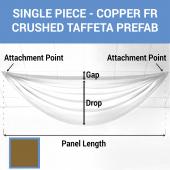 Single Piece - Copper Crushed Taffeta Prefabricated Ceiling Drape Panel - Choose Length and Drop!