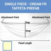 Single Piece - Cream Taffeta Prefabricated Ceiling Drape Panel - Choose Length and Drop!