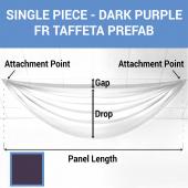 Single Piece - Dark Purple Taffeta Prefabricated Ceiling Drape Panel - Choose Length and Drop!