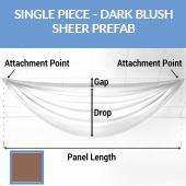 Single Piece -Dark Blush Sheer Prefabricated Ceiling Drape Panel - Choose Length and Drop!