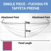 Single Piece - Fuchsia Taffeta Prefabricated Ceiling Drape Panel - Choose Length and Drop!