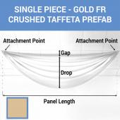 Single Piece - Gold Crushed Taffeta Prefabricated Ceiling Drape Panel - Choose Length and Drop!